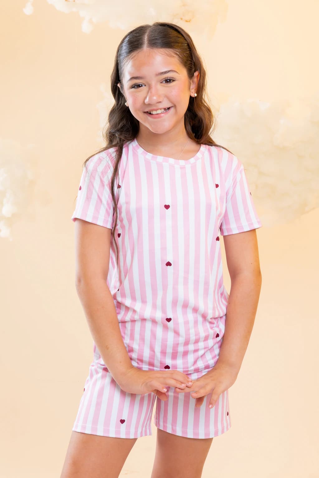 Pijama Short Listra Rosa